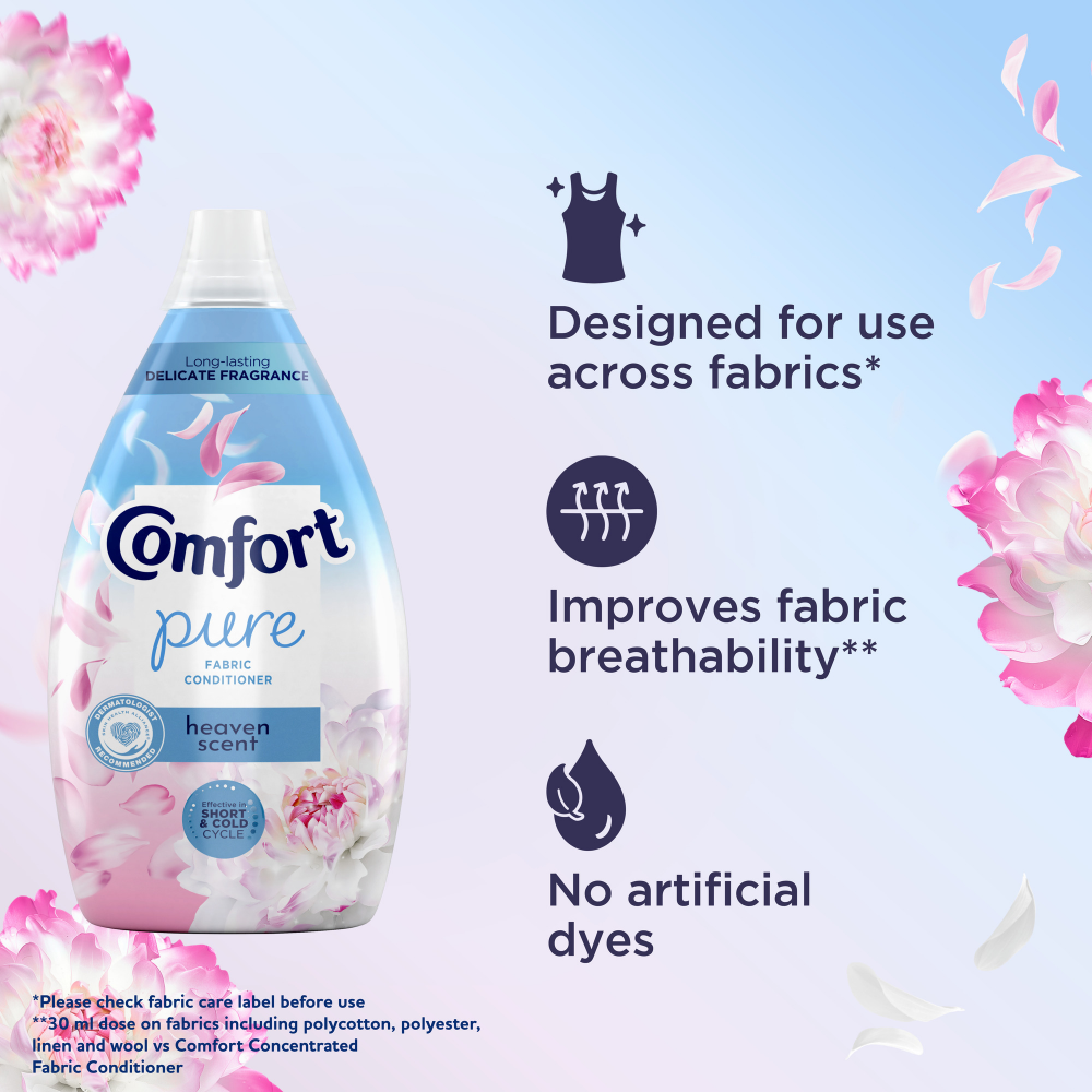 Comfort Pure Heaven Scent Fabric Conditioner 64 Washes 960ml