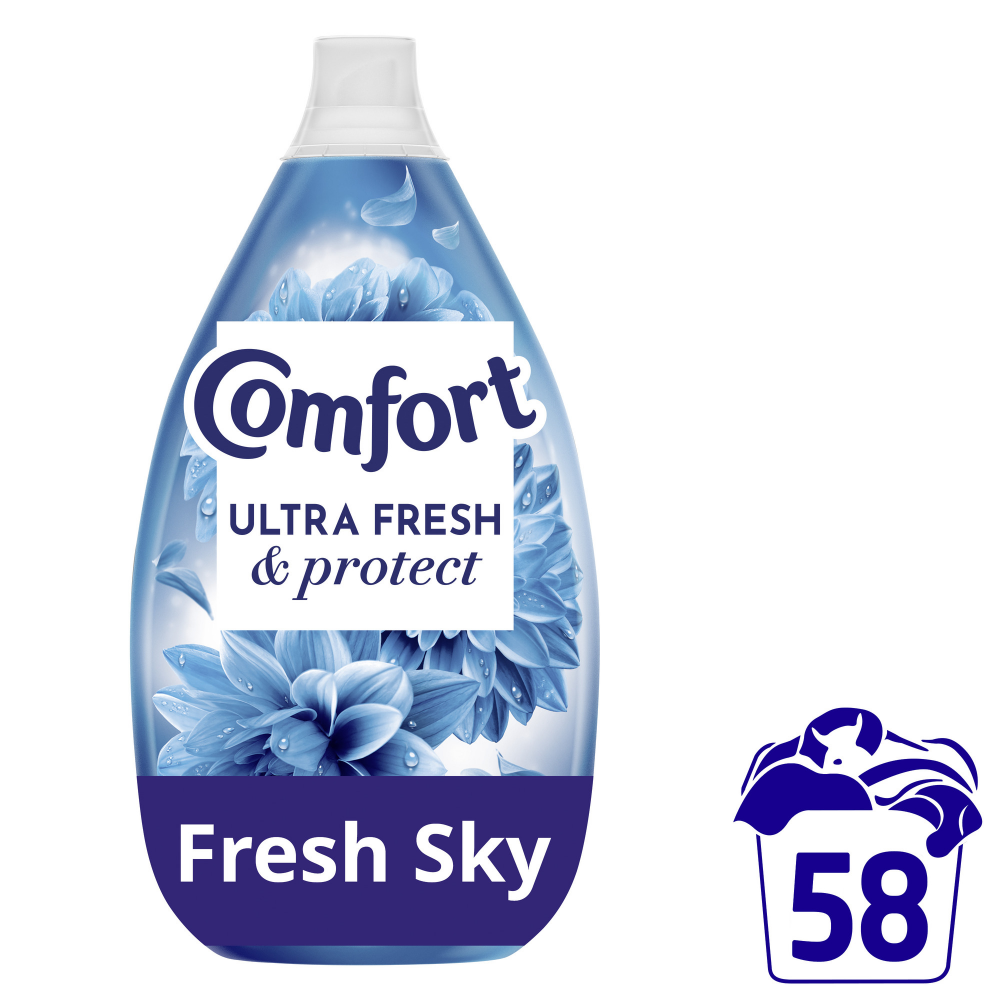 Comfort Ultra Fresh & Protect Fresh Sky Fabric Conditioner 58 Washes 870ml