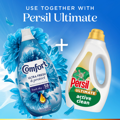 Comfort Ultra Fresh & Protect Fresh Sky Fabric Conditioner 58 Washes 870ml
