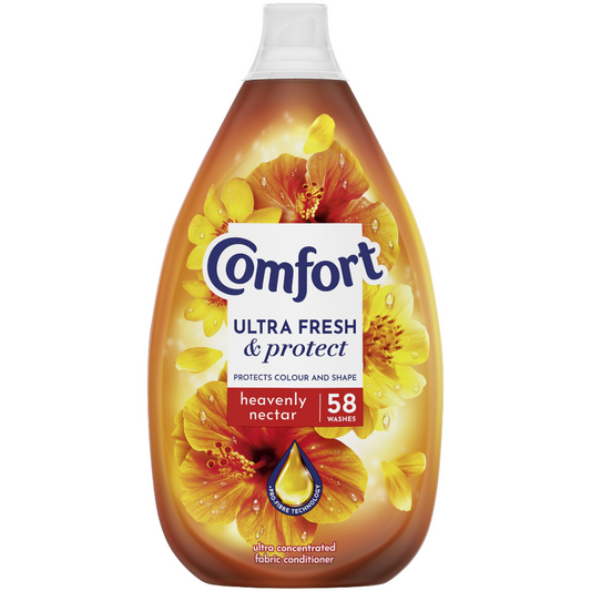 Comfort Ultra Fresh & Protect Heavenly Nectar Fabric Conditioner 58 Washes 870ml