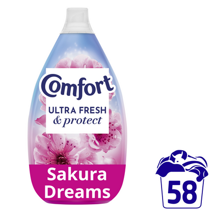 Comfort Ultra Fresh & Protect Heavenly Nectar Sakura Dreams Fabric Conditioner 58 Washes 870ml