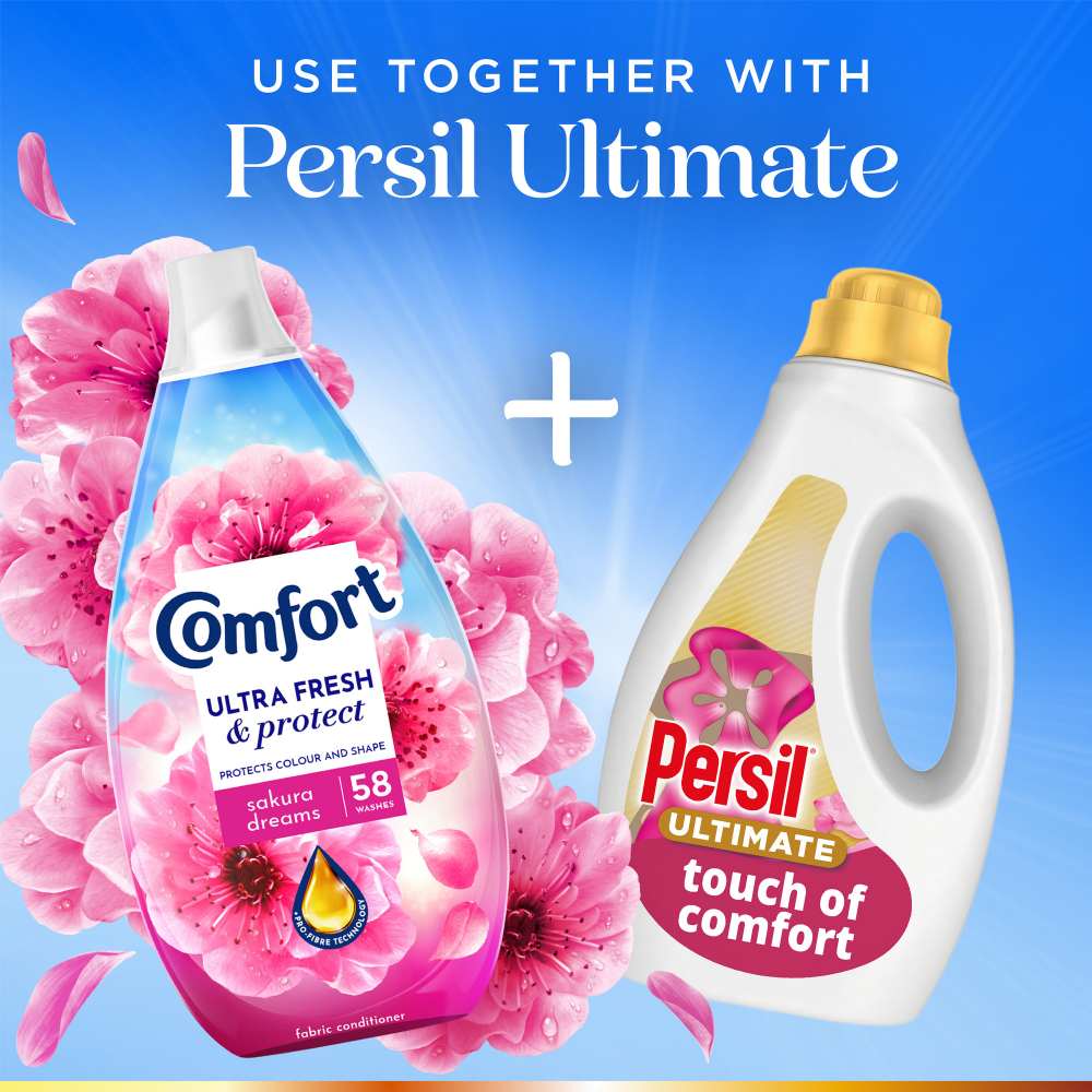 Comfort Ultra Fresh & Protect Heavenly Nectar Sakura Dreams Fabric Conditioner 58 Washes 870ml