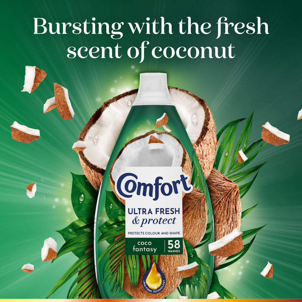 Comfort Ultra Fresh & Protect Coco Fantasy Fabric Conditioner 58 Washes 870ml