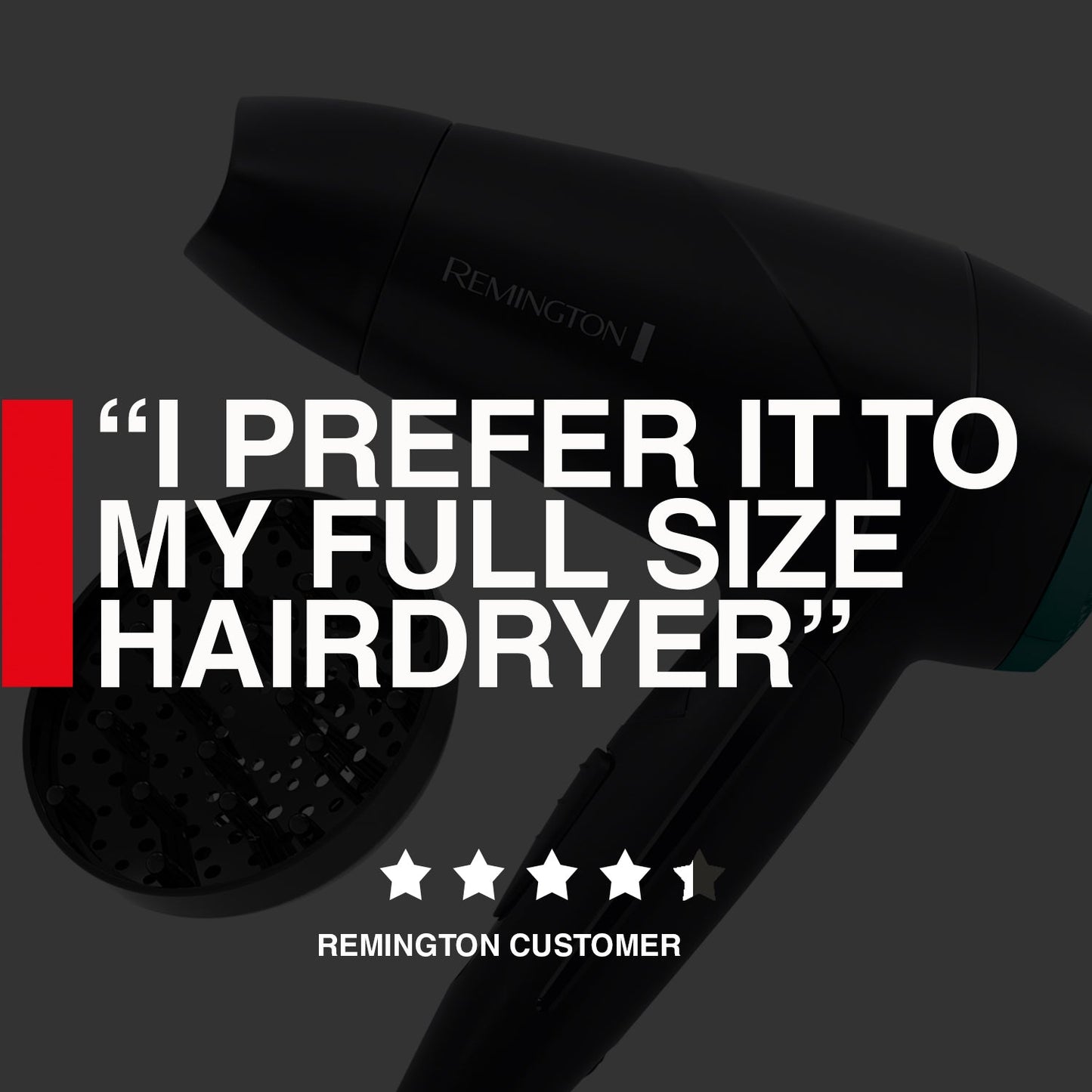 Remington On The Go 2000W Compact Travel Hairdryer D1500