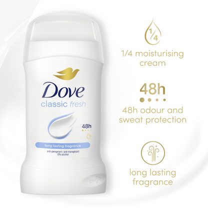 Dove Classic Fresh 48h Anti-Perspirant Deodorant Stick 50ml