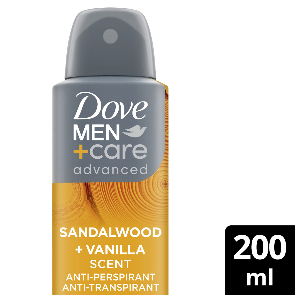 Dove Men+Care Advanced 72h Sandalwood & Vanilla Anti-Perspirant Deodorant Spray 200ml