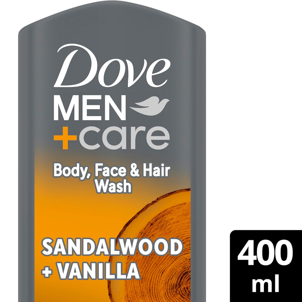 Dove Men Care Sandalwood & Vanilla 3-In-1 Hair, Face & Body Wash 400ml