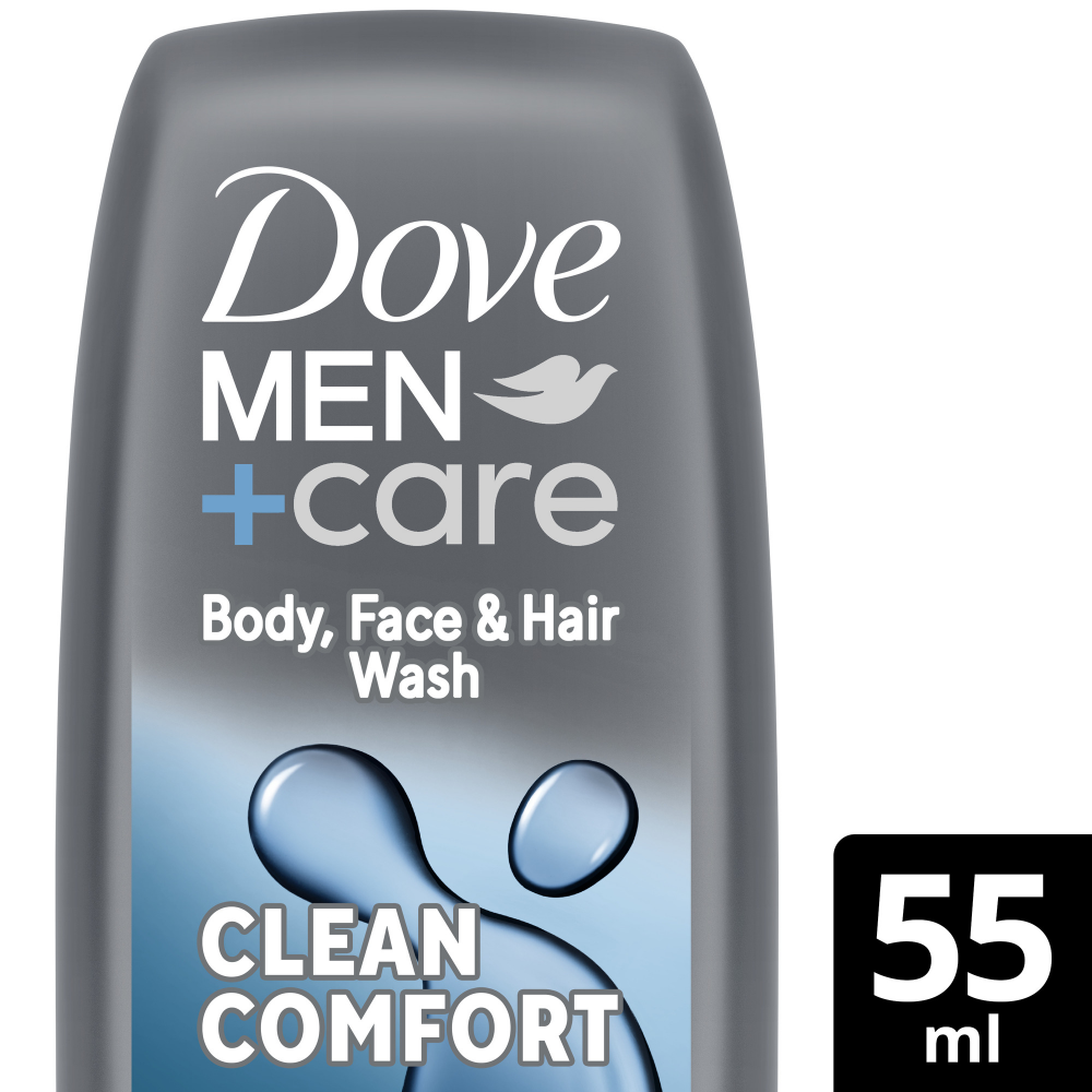 Dove Men+Care Hydrating Clean Comfort 3-In-1 Hair, Face & Body Wash 55ml