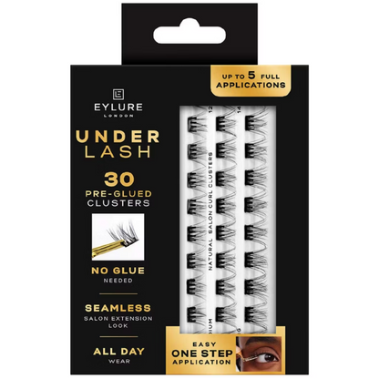Eylure Underlash Pre-Glued Naturals Salon Curl Individual Lash Clusters Black x30