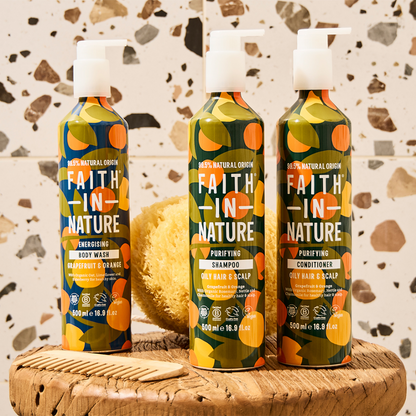 Faith In Nature Grapefruit & Orange Shampoo & Conditioner Aluminium Bottle Twin 2 x 500ml