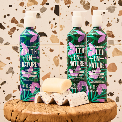 Faith In Nature Lavender & Geranium Shampoo & Conditioner Aluminium Bottle Twin 2 x 500ml