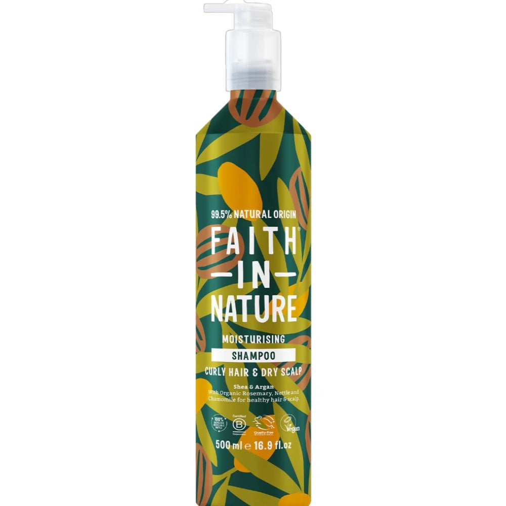 Faith In Nature Shea & Argan Shampoo & Conditioner Aluminium Bottle Twin 2 x 500ml