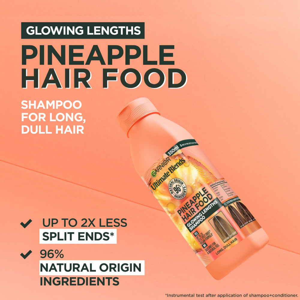 Garnier Ultimate Blends Pineapple Hair Food Glowing Lengths Shampoo 350ml