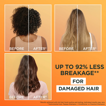 Garnier Ultimate Blends Papaya Hair Food Repairing Shampoo & Conditioner Twin 2 x 350ml