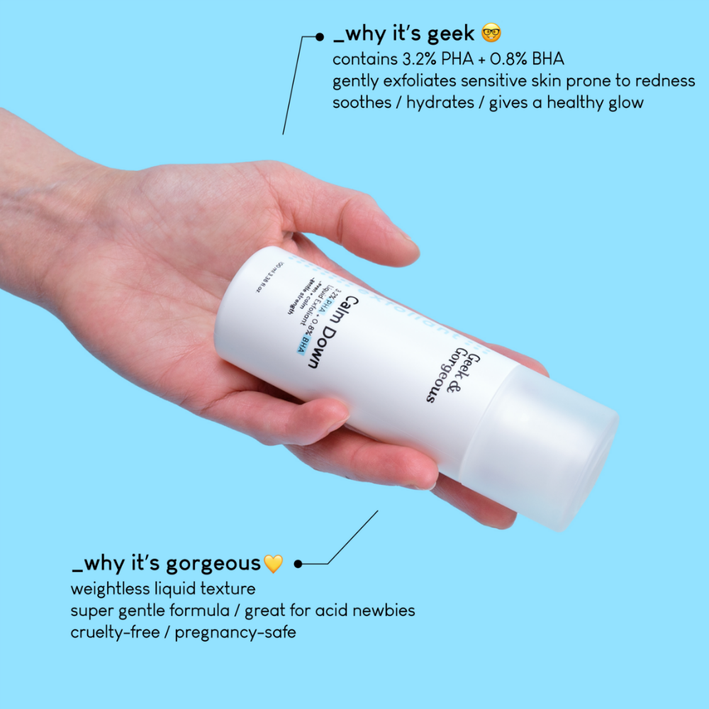 Geek & Gorgeous Calm Down 4% PHA + BHA Liquid 100ml