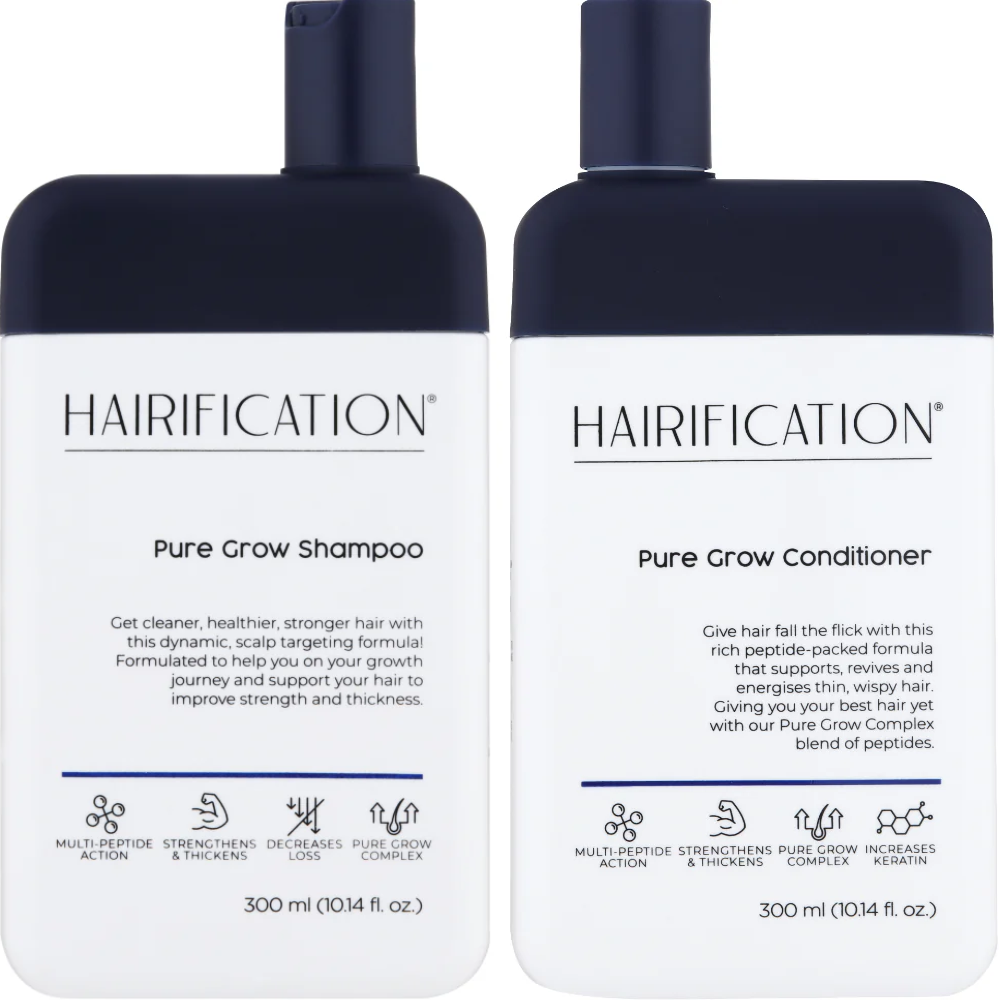 Hairification Pure Grow Shampoo & Conditioner Twin 2 x 300ml