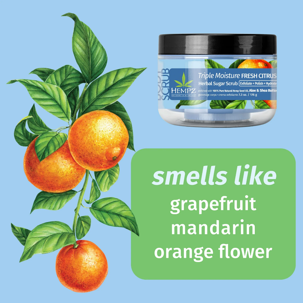 Hempz Triple Moisture Fresh Citrus Sugar Scrub 215ml