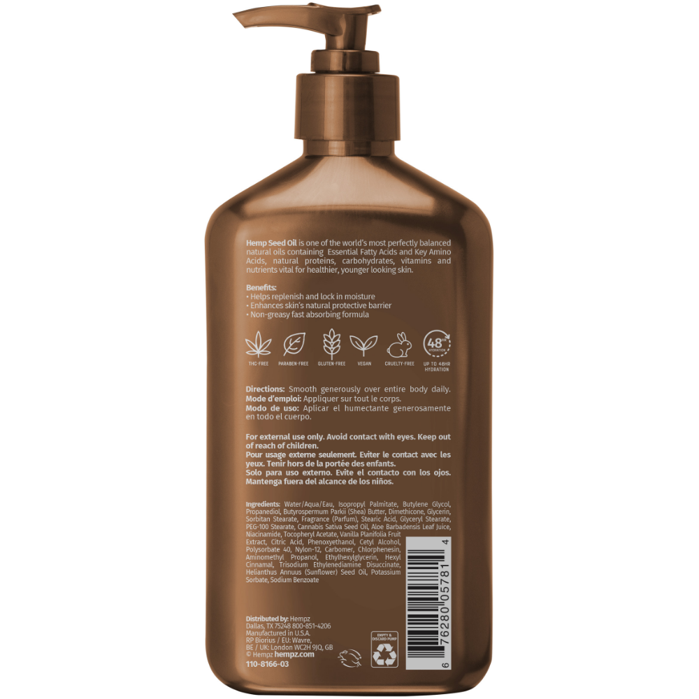 Hempz Vanilla Lux Herbal Body Moisturiser 500ml