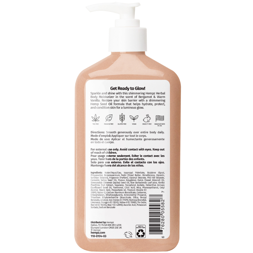 Hempz Glow Better Herbal Body Moisturiser 500ml