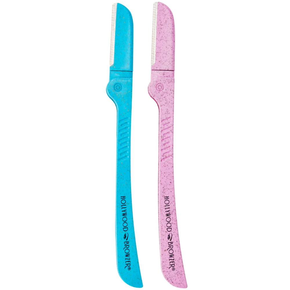Hollywood Browzer Duo Browzer Hair Removal & Dermaplaning Tool Blue + Rose