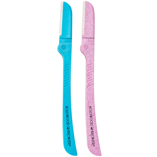 Hollywood Browzer Duo Browzer Hair Removal & Dermaplaning Tool Blue + Rose