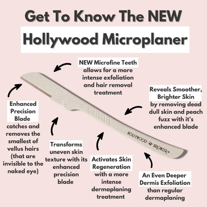 Hollywood Browzer Microplaning Hair Removal & Dermaplaning Tool Pearl