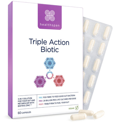 Healthspan Triple Action Biotic 60 Capsules