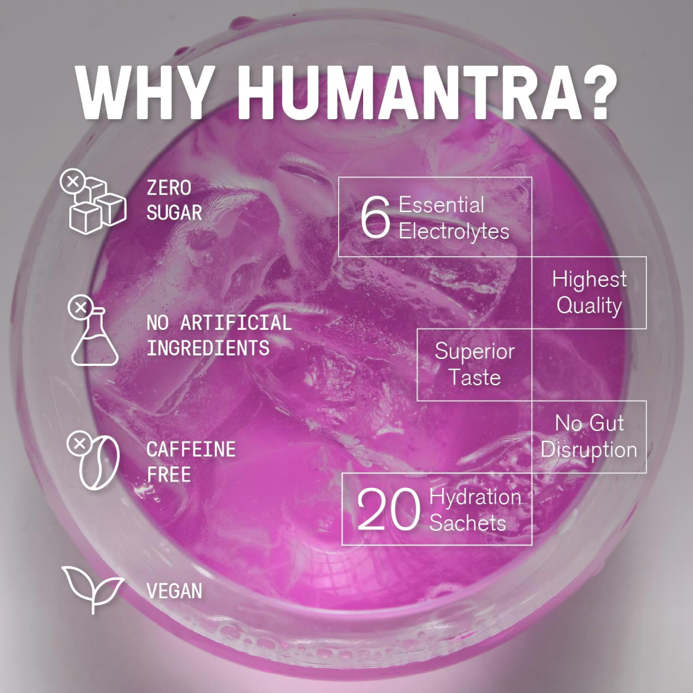 Humantra Lychee Electrolyte Powder Hydrating Supplement x20