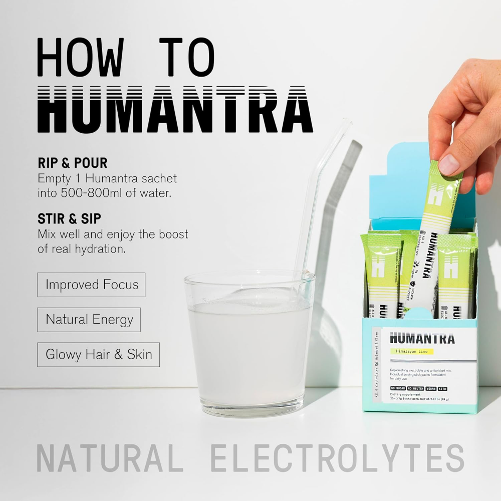 Humantra Himalayan Lime Electrolyte Powder Hydrating Supplement x20
