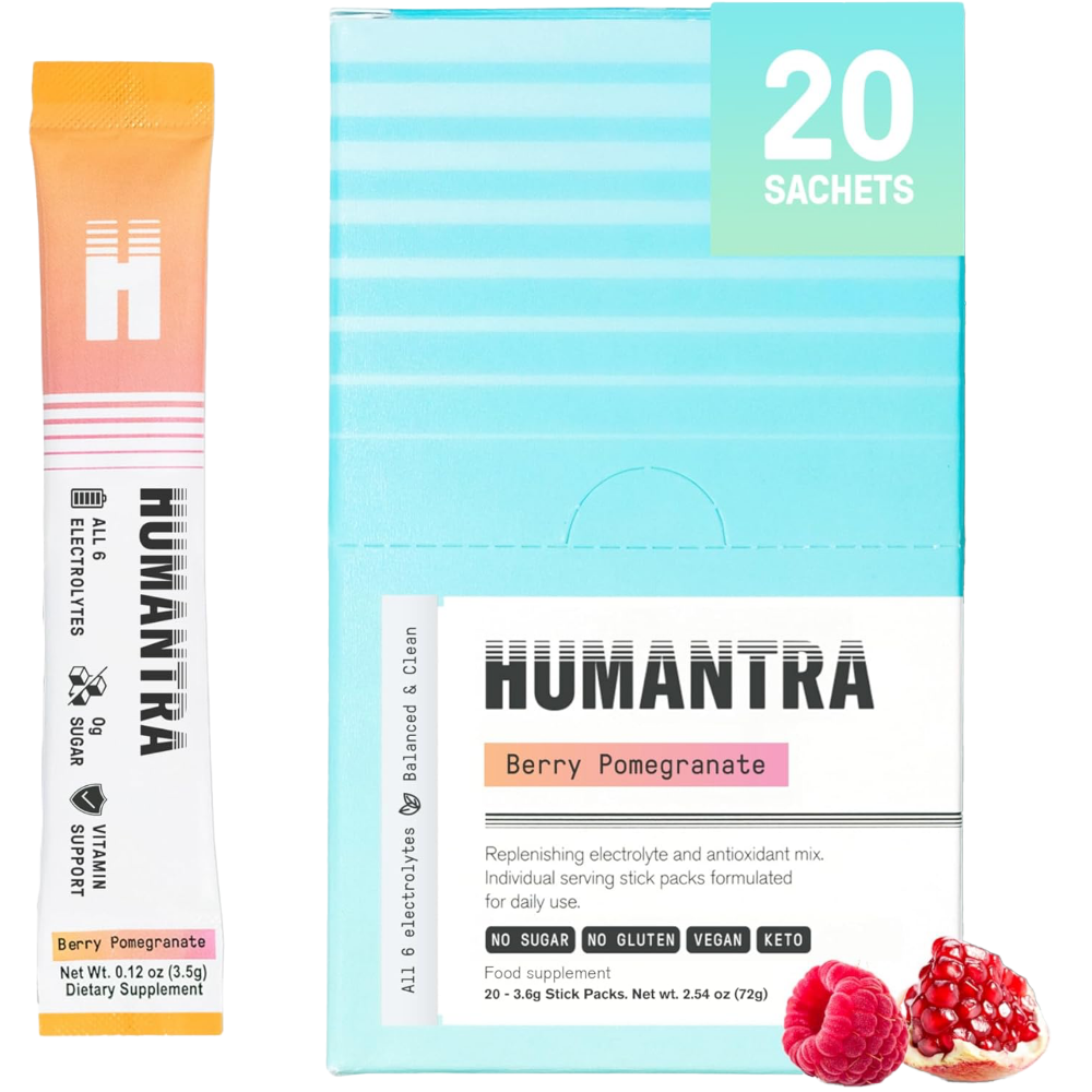 Humantra Berry Pomegranate Electrolyte Powder Hydrating Supplement x20