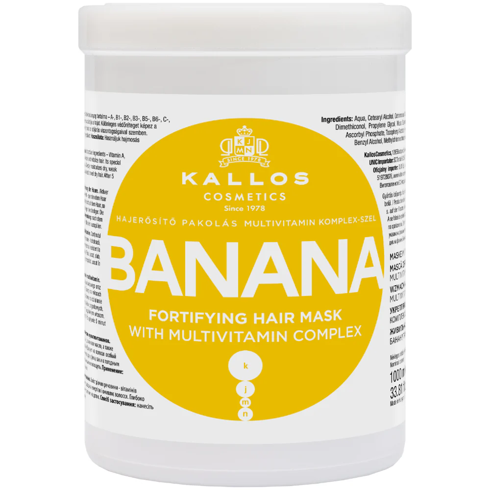 Kallos Cosmetics Banana Fortifying Multivitamin Shampoo & Hair Mask Twin 2 x 1000ml
