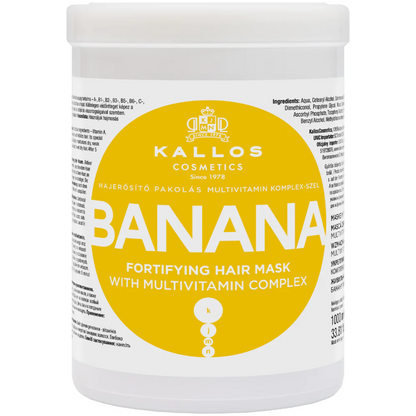 Kallos Cosmetics Banana Fortifying Multivitamin Shampoo & Hair Mask Twin 2 x 1000ml