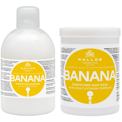 Kallos Cosmetics Banana Fortifying Multivitamin Shampoo & Hair Mask Twin 2 x 1000ml