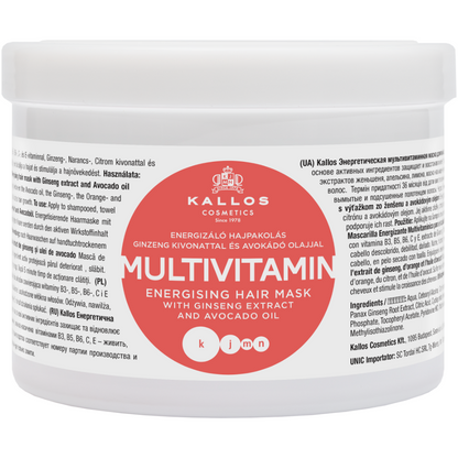 Kallos Cosmetics Multivitamin Energising Hair Mask 500ml