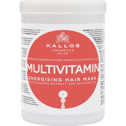 Kallos Cosmetics Multivitamin Energising Shampoo & Hair Mask Twin 2 x 1000ml