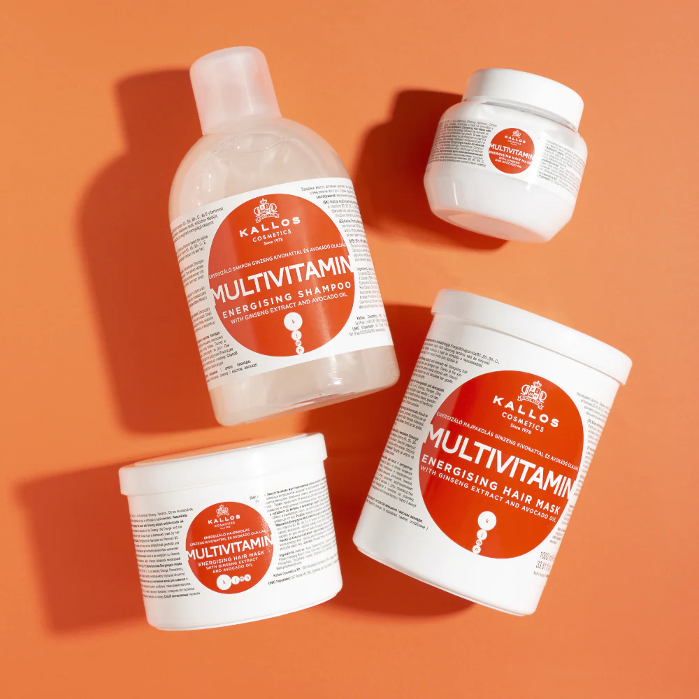 Kallos Cosmetics Multivitamin Energising Shampoo & Hair Mask Twin 2 x 1000ml