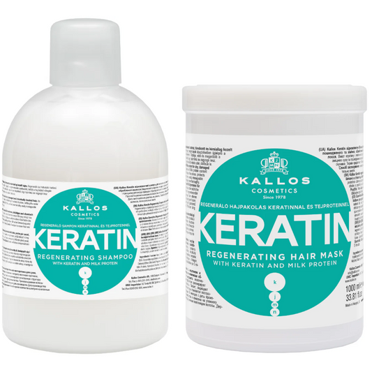 Kallos Cosmetics Keratin Regenerating Shampoo & Hair Mask Twin 2 x 1000ml