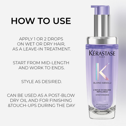 Kérastase Blond Absolu L'Huile Cicagloss Hydrating Hair Oil Refill Capsule 75ml