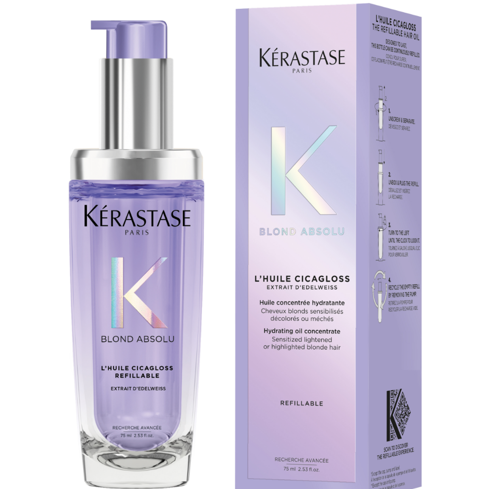 Kérastase Blond Absolu L'Huile Cicagloss Hydrating Hair Oil Refillable Bottle 75ml