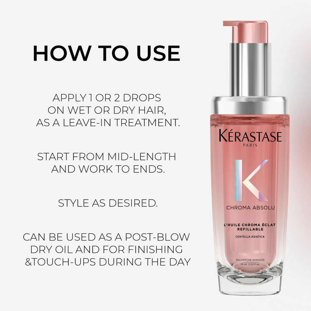 Kérastase Chroma Absolu L'Huile Chroma Eclat Radiance Sublimating Hair Oil Refill Capsule 75ml