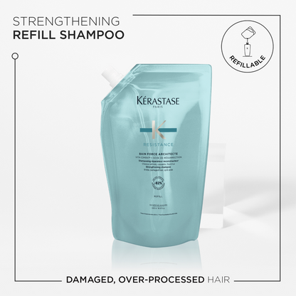 Kérastase Resistance Bain Force Architecte Strengthening Shampoo Refill Pouch 500ml