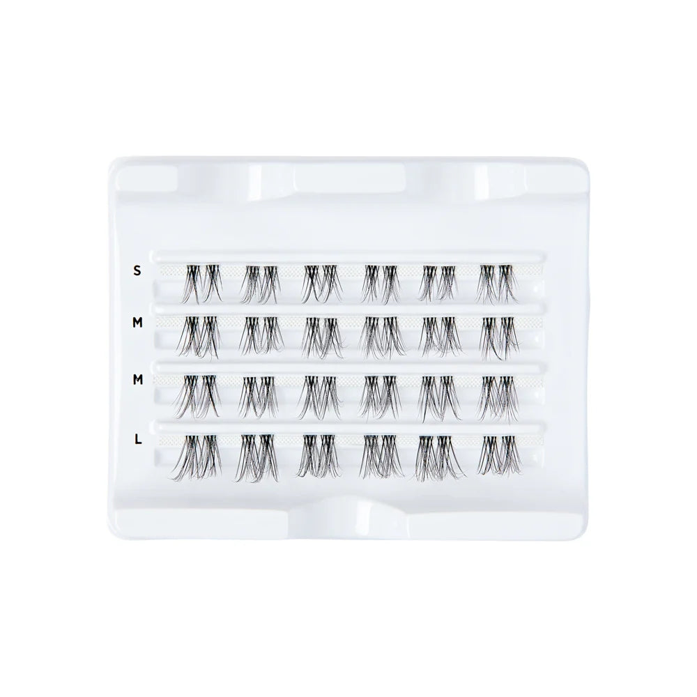 Kiss Falscara Multipack Clear Band Individual Lash Clusters Black 12 Pairs