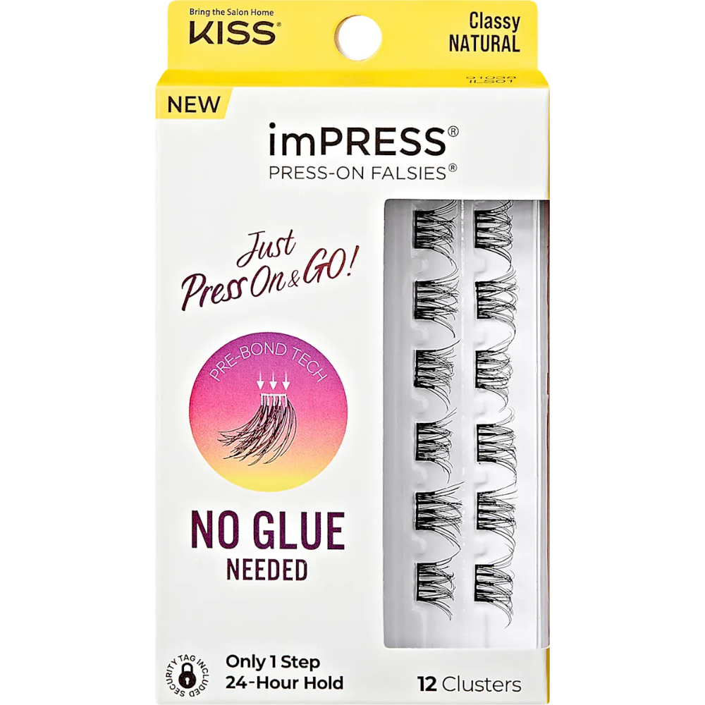 Kiss imPress Press-On Falsies Individual Lashes Black Classy 12 Clusters