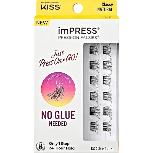 Kiss imPress Press-On Falsies Individual Lashes Black Classy 12 Clusters