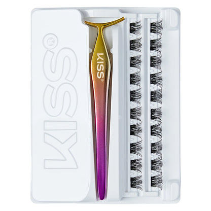 Kiss imPress Press-On Falsies Individual Lashes Black Authentic 12 Clusters