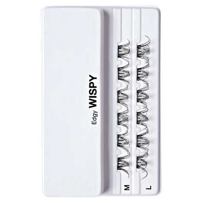 Kiss imPress Press-On Falsies Individual Lashes Black 09 Edgy Wispy 12 Clusters