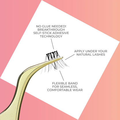 Kiss imPress Press-On Falsies Individual Lashes Black 09 Edgy Wispy 12 Clusters