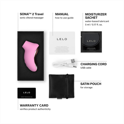 LELO Sona 2 Travel Sonic Clitoral Massager Pink