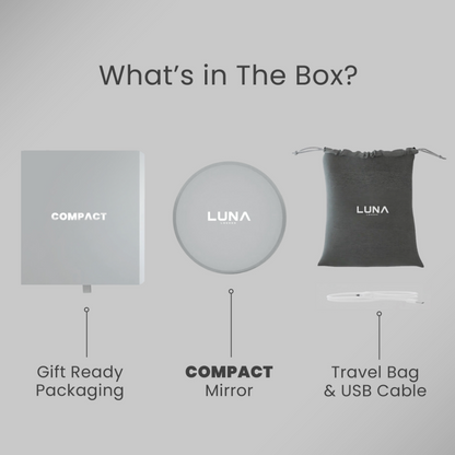 Luna London Compact Mirror Chalk Grey