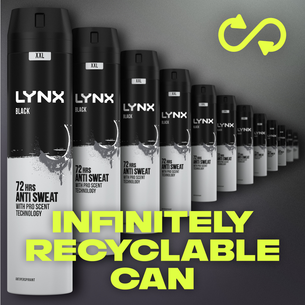 Lynx XXL Black 72h Frozen Pear & Cedarwood Anti-Perspirant Deodorant Spray 250ml